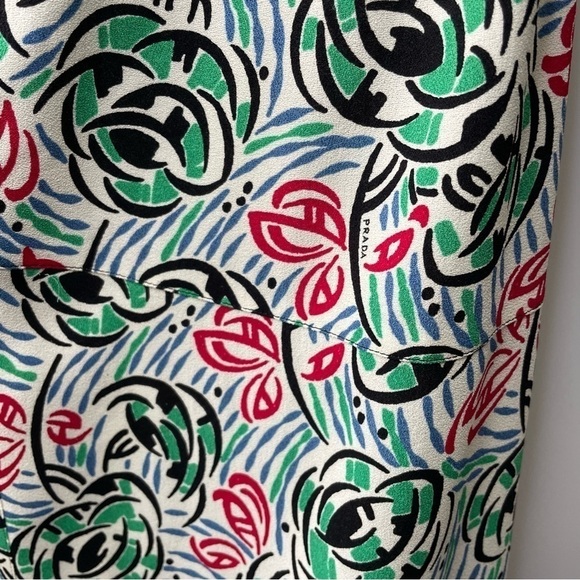 [S] Prada 2011 Resort Collection Sleeveless Midi Shift Dress White Multicoloured - Picture 9 of 13